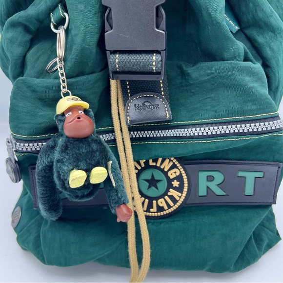 Kipling Backpack with Monkey Keychain. Color Hunter green - Picture 2 of 9